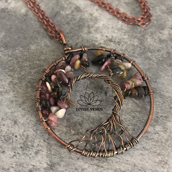 Tourmaline Tree of Life Necklace - Picture 5 of 8